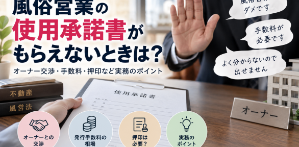 風俗営業の使用承諾書がもらえないときは?オーナーとの交渉やよくある質問を解説